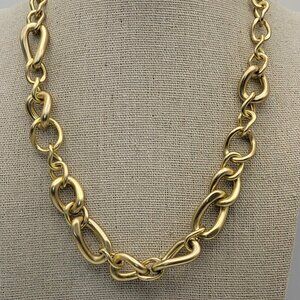 Jewelmint Gold Tone Chunky Statement Chain Necklace 17 Inch Lobster Clasp